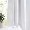 White Blackout Curtains for Bedroom Living Room 52 x 88 Inch Drop Linen Look Blackout Curtain Set with White Coating Solid Thermal Insulated Energy Saving Eyelet Curtain Drapes 2 Panels
