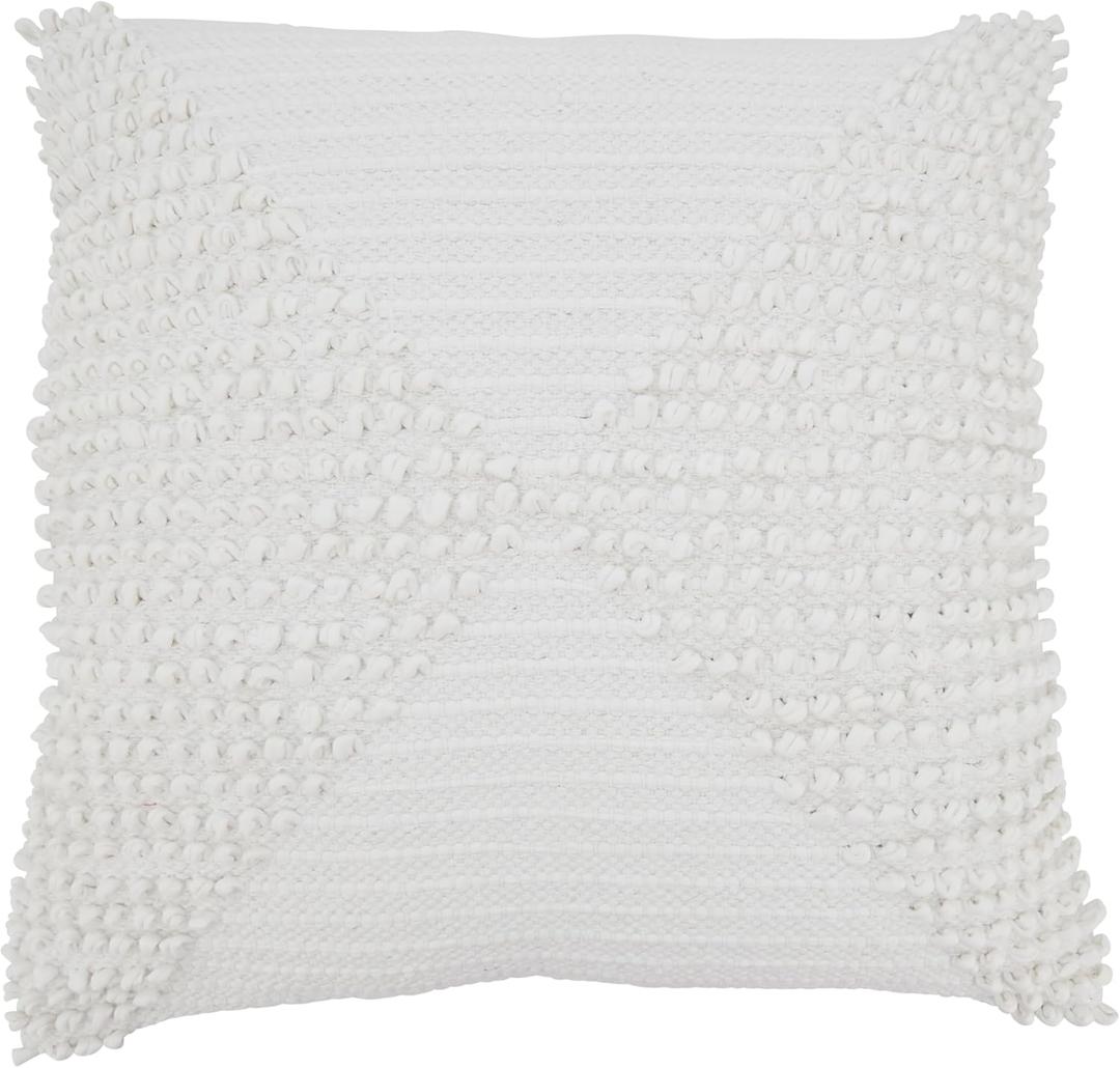SARO LIFESTYLE Textured Woven Diamond Poly Filled Throw Pillow, 20"