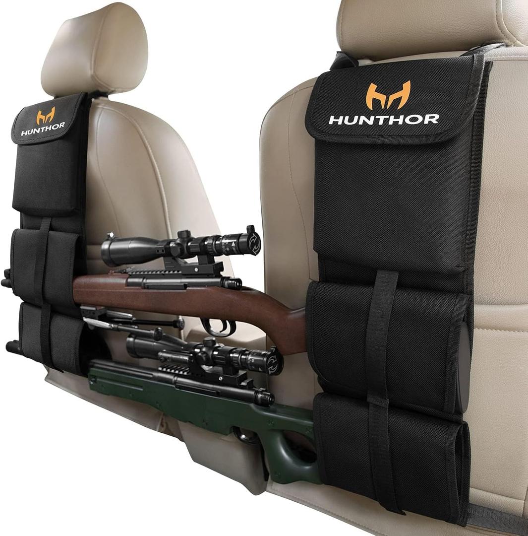 Truck Gun Rack (A Pair), 900D Adjustable Seat Back Gun Storage, Heavy Duty Automotive Rifle Holder Hunting Accessories for Jeep, Truck, SUV, Off-Road Vehicles