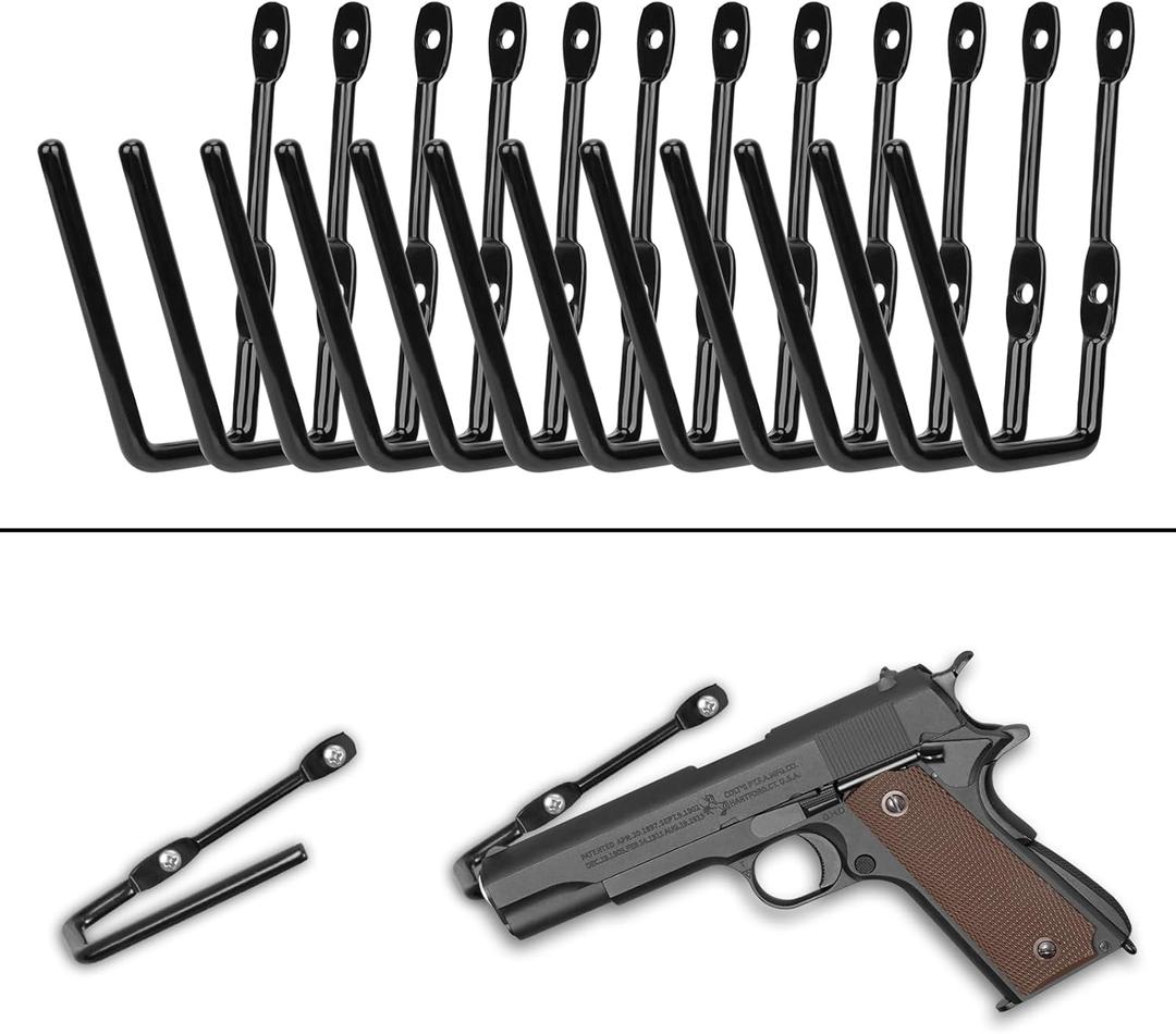 Adoreal Pistol Wall Mount, Handgun Rack Hooks for Wall, Anti-Scratch Coating Handgun Hanger Pistol Organizer for Display, Gifts for Hunters