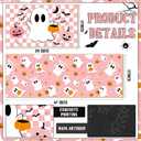 Duraaamo Set of 2 Halloween Ghost Kitchen Mats Pink Cute Halloween Bathroom Rug Non Slip Floor Mat for Kitchen Vintage Farmhouse Indoor Outdoor