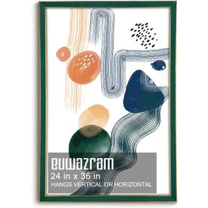 Suede 24x36 Frame - Single Frame, Christmas Elegant Green 24 x 36 Poster Frame, 24x36 Picture Frame for Artwork Puzzles Photos and Movie Posters, Green