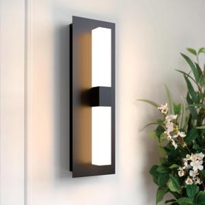 Wall Sconce Indoor, Modern Dimmable LED Wall Light Fixtures, 10W Black Vanity Sconces Wall Lights for Bathroom Hallway Bedroom Living Room, 3000K