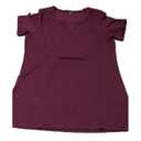Cotton/ Lycra V-Neck T Shirt With Cuff Sleeves - L,Burgundy