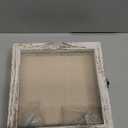 GraduationMall 8x8 Wood Shadow Box Frame Glass Door Display Case with Linen Back and 6 Stick Pins,1.5 inches Interior Depth,Ideal for Memorabilia Pictures Flowers Medals Tickets Rustic White