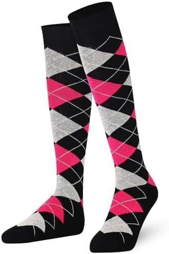 Mysocks Unisex Knee High Long Socks Argyle (8-11)
