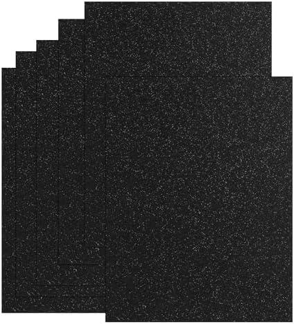 20 Sheets Black Glitter Cardstock 8.5 x 11 Inches, Heavyweight 250gsm Premium Sparkling Card Stock Paper for Card Making DIY Craft Party Decoration School Student Supplies (Black)