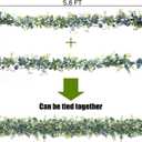 Sggvecsy Artificial Eucalyptus Garland 8 Pack Fake Eucalyptus Greenery Garland Faux Hanging Plants Artificial Vines, 5.6 Feet/Strand for Wedding Backdrop Arch Wall Table Party Outdoor Festival Decor