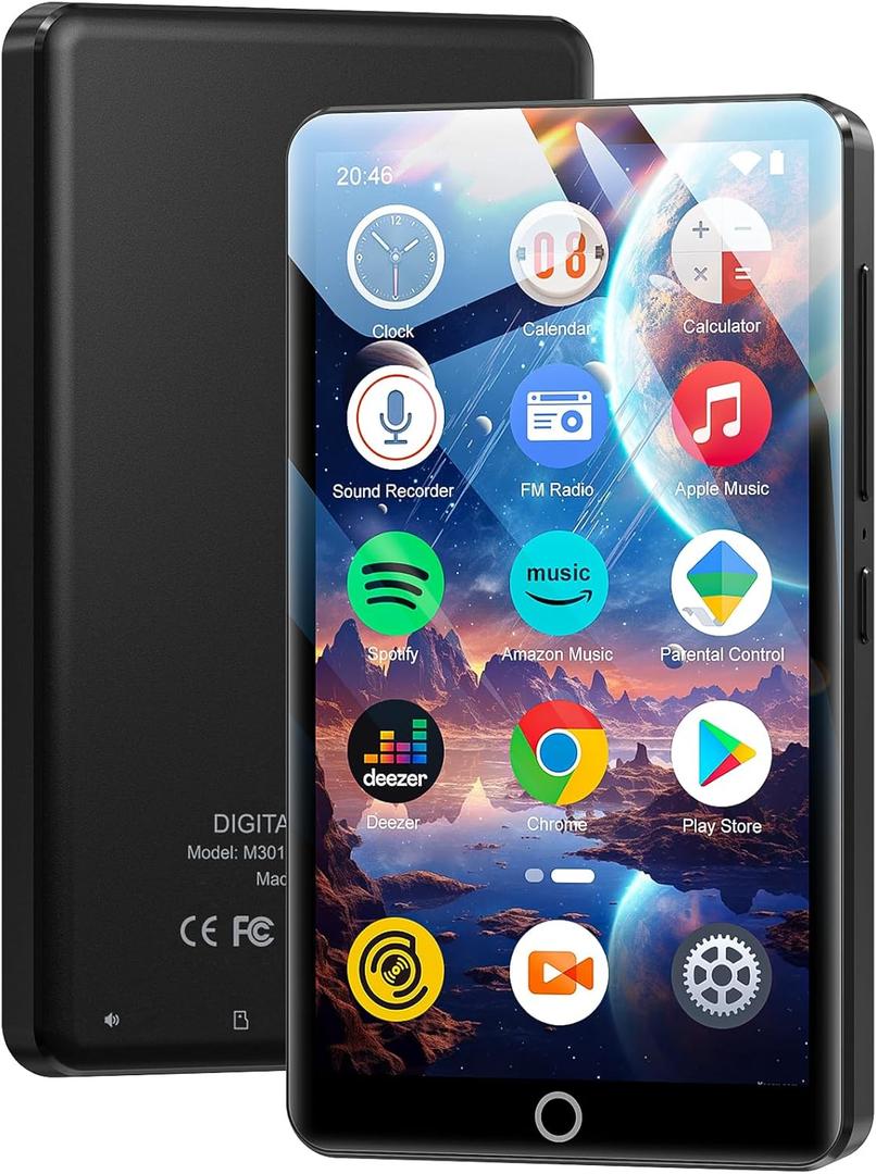 Conrain 96GB MP3 Player with Bluetooth and WiFi, Music Player with Spotify,Amazon Music,Deezer, 4.02" Touch Screen Android MP4 MP3 Player for Kids with Audible, Kindle