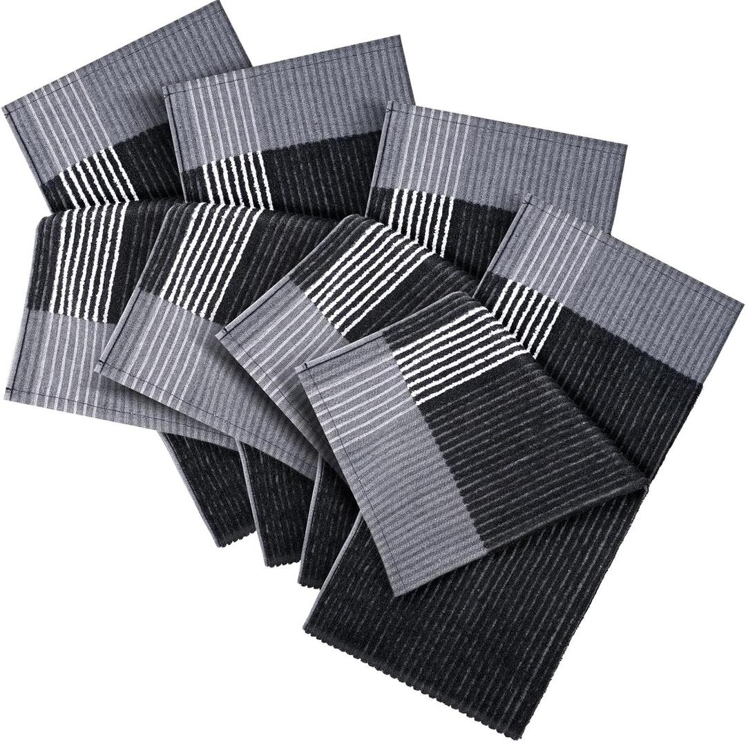 Mixweer Caddy Golf Towel 22" x 42" Large Caddy Towel Camping Sport Towels Cotton Soft Towels for Man Golf Lovers (Black With White Stripe)