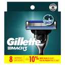 Gillette Mach3 Razor Refills for Men, 8 Razor Blade Refills