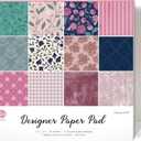 Vintage Spring 12x12 in Double Sided Paper Pad Pack Scrapbook Cardstock Decorative Paper - 24 Sheets - for Card Making Journaling Planner Origami Decopage Decorative Scrapbooking Supplies