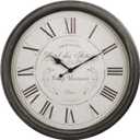 Monarch Specialties I 9026 Clocks, 30" Round, Large Oversized, Wall Clock, Brown