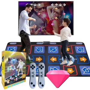 Dance Mat for Kids and Adults, Flannel Dance Pad for Kids Toys, Soft TV Dancing mat,Plug & Play Family Game,Xmas Gifts Idea,Gifts for Girls & Boys Ages 3+,Double mat