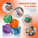 4 Pack Squishy Fidget Stress Cube Balls for Adults Kids Teens Anxiety Relief, Slow Rising Squishies Squeeze Sensory Toys for Office Classroom Birthday Party Favors
