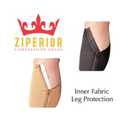 8-15 mmHg Compression Grade 0 Calf Inside Leg Zipper Open Toe Socks (Beige, 3X-Large)