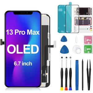 OLED for iPhone 13 Pro Max Screen Replacement 6.7 inch [OLED, NOT LCD], Full HD Digitizer Frame 3D Touch Display Full Assembly Model A2643 A2641 A2644 A2645 A2484 with Repair Tools Kit
