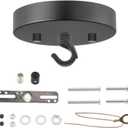 Canopy Kit for Chandelier 5 1/8 Ceiling Lighting Modern Steel Canopy Kit Light Fixture Cover Plate Hook & Cord Holder for Pendant Lighting Fixtures Black