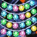 Honoson 4 Pcs Candy Cane String Lights Decoration 5.5ft 10 LED Battery Operated Fairy Lights Cute Sweet Peppermint Bulbs Outdoor Indoor Birthday Wedding Home Patio (Multi Color)