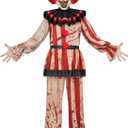 Spooktacular Creations Adult Scary Clown Costume - Halloween Costume with Scary Clown Mask, Top, Skirt, and Pants (X-Large)