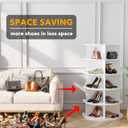 SpaceAid 5 Tier Rotating Shoe Rack Tower, Spinning Shoe Display Lazy Susan, Revolving 360 Shoe Rack Storage Round Carousel, Vertical Handbag Rotate Shoes Closet Organization (5-Tier White)