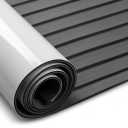 Fullfire EVA Foam Boat Flooring with 3M Self-Adhesive Backing, Marine Decking Faux Teak Deck Sheet for Jon Boats Pontoon Boat Yacht RV Jet Ski Kayak Floor, Dack Grey and Black 94" x 47"