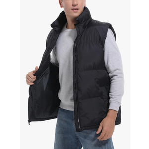 Men's Quilted Puffer Vest Sleeveless Warm Jacket Winter Water-Resistant Outdoor Puffy Vest Size XL