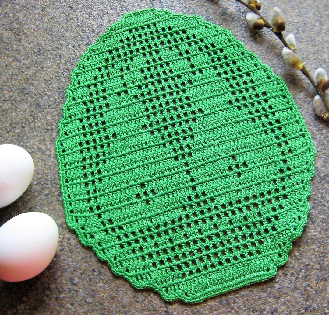 HH Egg 12 pcs Placemat JADE Lime (Flower Pattern)