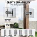 ZeboZap 37"–85" TVs | Outdoor Tilt TV Mount Fits Pillars & Poles, Weatherproof No Drill Gazebo & Pergola TV Mount, VESA 600x400, Holds 120 lbs