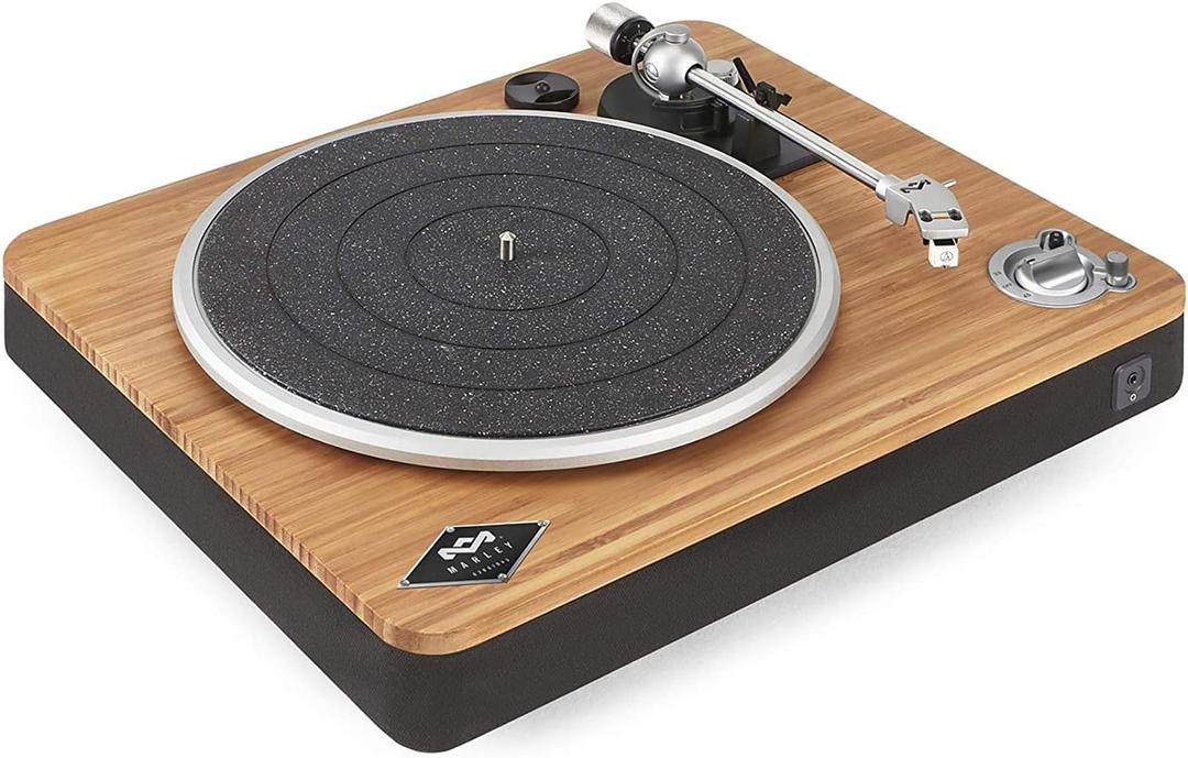 House of Marley Stir It Up Wireless Turntable: Vinyl Record Player with Wireless Bluetooth Connectivity, 2 Speed Belt, Built-in Pre-Amp, and Sustainable Materials (Signature Black)