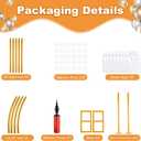 7.2ft and 5.9ft Half Balloon Arch Stand Kit with Heavy Duty Base, Comes with 8 Water Filling Bags - Metal Frame for Weddings, Birthdays, Party Backdrop Decoration.