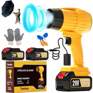 Hand Held Leaf Blower Cordless with Batterys and Charger 990,000 RPM Small Portable Mini Turbo Jet Blower for Makita 18V Battery Electric Powered Lawn Car Yard Snow Patio Dust Tool(2 Battery)