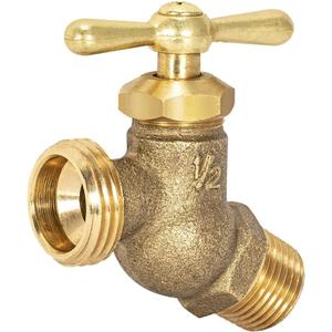 Eastman Male No-Kink Hose Bibb, 1/2 Inch MIP Connection, Brass Plumbing Fitting, 20205