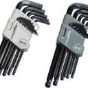 Amazon Basics Hex Key Allen Wrench, Long Arm, Ball End, Metric and Standard Sizes, Chrome Vanadium Steel, 26-Piece with Storage Case