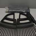 Garden Leaf Rake 2 in 1 Leaf Scoops,Rake for Leaves 30-65" Long Handle,30 Tines Leaf Grabber Hand Rakes with Quick-Detach Head and Non-Slip Handle for Gardening Lawns Yard Outdoor Shrub Grass (Black)