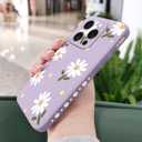 LEECG for iPhone 16 Pro Case Scratch Resistant Soft Slim Fit Floral Phone Cover for iPhone 16 Pro 6.3 inch-Daisy Purple
