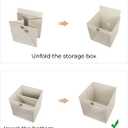 StorageWorks 13x13 Storage Cubes, Closet Storage Bins with Clear Window, Large Fabric Organizer for Clothes, Collapsible Storage Baskets with PU Handles, Brown and Beige, 3-Pack