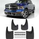 WildWell Mud Flaps Guards For 2009-2018 Dodge Ram 1500/ 2019-2024 Ram 1500(Classic Body Only), 2010-2018 Ram 2500/3500 w/Single Rear Wheels, Splash Guards Set 4PCS (Without Fender Flares)