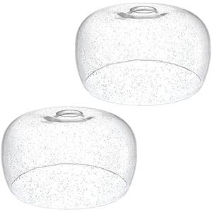 2 Pack 10" Clear Seeded Replacement Glass Shade, 1-5/8" Fitter Opening for Threaded Medium Base Socket for Pendant Light,Ceiling Light,Chandelier Light,Wall Sconce Shade