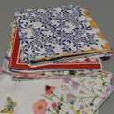 48 Pack 6 Color Assorted Floral Napkins for Decoupage Decorative Toilet Christmas Napkins Flower Cocktail Decorative Paper 6.5 Inch Decoupage Scrapbook Paper for Wedding Party Art Journaling