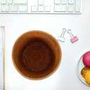 Mikikit Round Rattan Trash can Small Decorative Wicker Basket for Home Storage Desktop Organizer 6.6 Inch Fruit Vegetable Basket