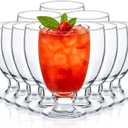 Patelai Set of 11 Clear Glasses 10.5 oz Water Goblet Glass Stemmed Water Glasses for Juice Wine Beer Tea Milk Cold Beverages Drinks Dishwasher Safe