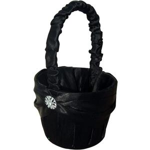 Bridal Black Basket Flower Girl & Ring Bearer Decor for Wedding Party