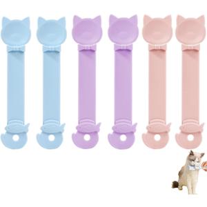 2 x 6PCS Cat Treat Spoons Set - Multi-Function Squeeze Feeding Spoon for Licky Treats & Wet Food, Strip Feeder Design (3 Colors Available)