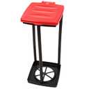 Wakeman Portable Trash Bag Holder - Collapsible Trashcan for Garbage - Indoor/Outdoor Use Ideal for Camping, Recycling, and More Outdoors (Red)