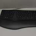 EDJO Ergonomic Wireless Keyboard Rechargeable, Bluetooth/2.4G Wireless Keyboard with Cushioned Wrist Rest, Multi-Device, Split Design, for Windows/Mac/Android/iOS