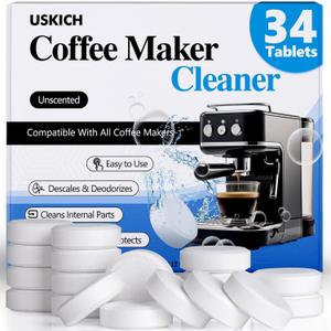 2 x Coffee Machine Cleaner Descaler Tablets 34 Pack, Coffee Maker Cleaner for Keurig, Ninja, Breville, Delonghi, Nespresso, Miele,Espresso Machine Cleaning Tabs,Descaling Solution for Coffee Pot Maker