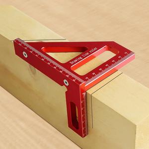 3D Multi-Angle Measuring Ruler,45/90 Degree Aluminum Alloy Woodworking Square Protractor, Drawing Line Ruler, Miter Triangle Ruler High Precision Layout Measuring Tool for Engineer Carpenter, R