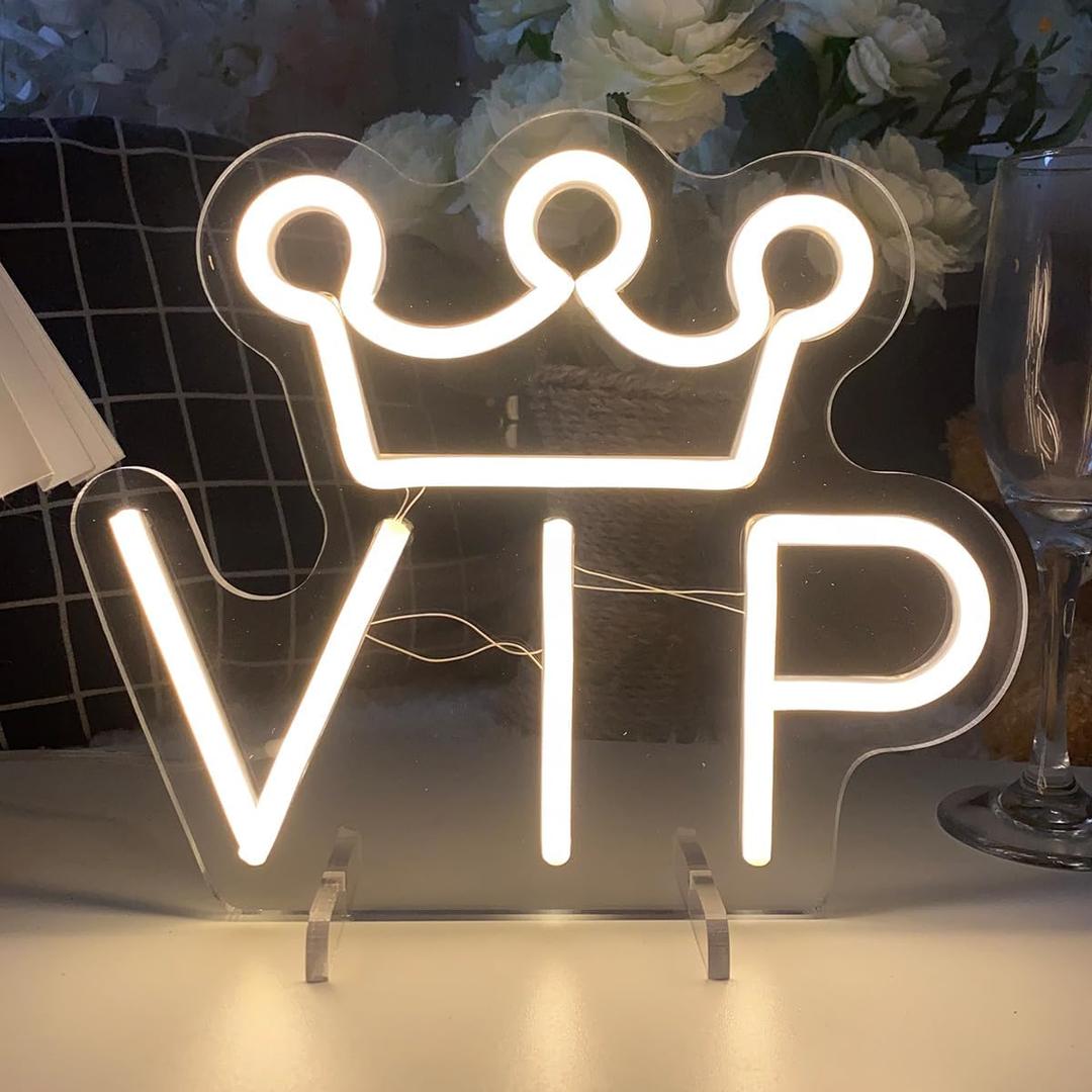 VIP Table Number Neon Sign Desk Lamp Night Light Wedding Letter LED Neon Sign Wedding Table Decorations Neon Light Shop Bedroom Home Room Decor Christmas Party Warm White USB 2521 CM