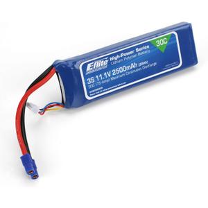 E-flite 2500mAh 3S 11.1V 30C LiPo 12AWG EC3 Battery